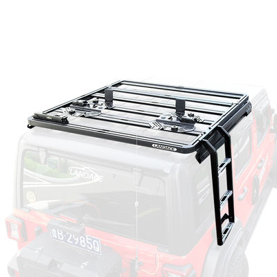 Acessórios universais 4x4 Offroad Jeep Wrangler JL Roof Rack Montado Escada lateral