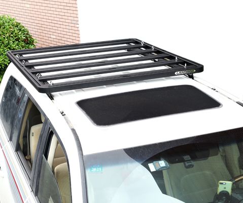 1500*1380*44mm Peças de veículo pretas Plataforma de suportes de telhado de alumínio suportes de telhado de carro para Toyota LC200 Curto