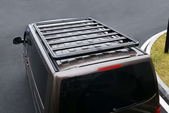 Barras transversais multivanas pretas Cesto Plataforma plana de liga de alumínio Equipa de telhado para Volkswagen