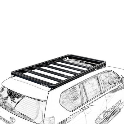 Logotipo personalizado Rack de telhado de alumínio preto para veículos de aventura