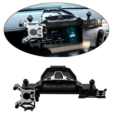 Porta-telefones multifunção de carro de superfície anódica oxidada para suporte de console central preto