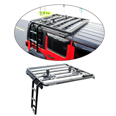 Escada de subida de telhado de alumínio universal preto para carro offroad para Jeep Wrangler 4X4