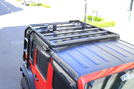 Escada de subida de telhado de alumínio universal preto para carro offroad para Jeep Wrangler 4X4