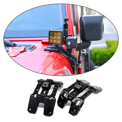 2018-2019 Jeep Wrangler JL Alumínio Capuz Montar Porta Câmera Projetado com Luz LED