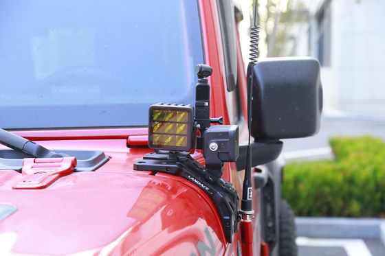 2018-2019 Jeep Wrangler JL Alumínio Capuz Montar Porta Câmera Projetado com Luz LED