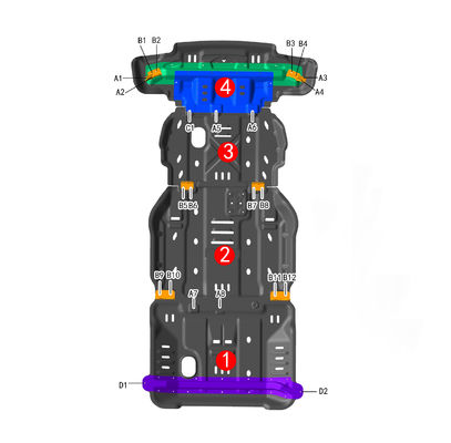 Montagem Universal Peças Automóveis 4x4 Acessórios Motor Cobertura Ram 1500 Skid Plate Cinza