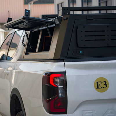 JMC DADAO 4x4 Pickup Truck Canopy High-Black Powder Coated Truck Camper Semi-High Bed