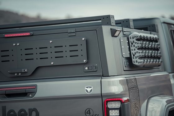 Jeep Gladiator Pickup Truck Canopy Topper de cama em acabamento revestido de pó preto