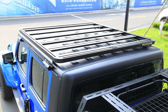 200kg Capacidade de carga Plataforma de teto anodizante preta para Jeep Wrangler JT Carros Roof Rack