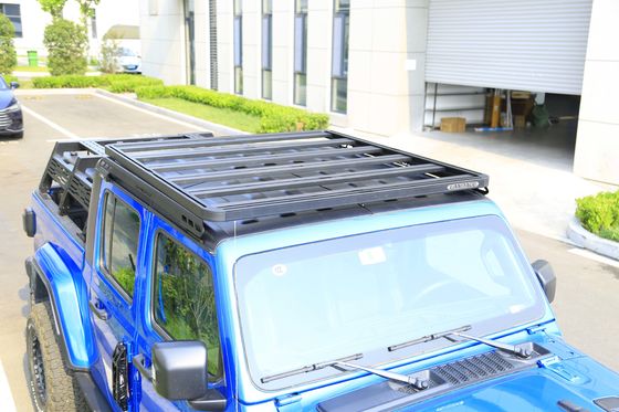 Cesto de telhado de eletroforese e revestimento em pó preto para 4 portas Jeep Wrangler JT