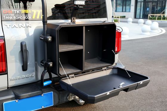 Porta traseira de alumínio off-road Jeep caixa de armazenamento exterior para tanque 300 BJ40 com montador traseiro