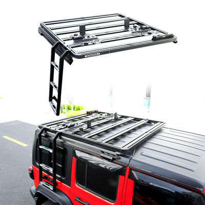 Acessórios universais 4x4 Offroad Jeep Wrangler JL Roof Rack Montado Escada lateral