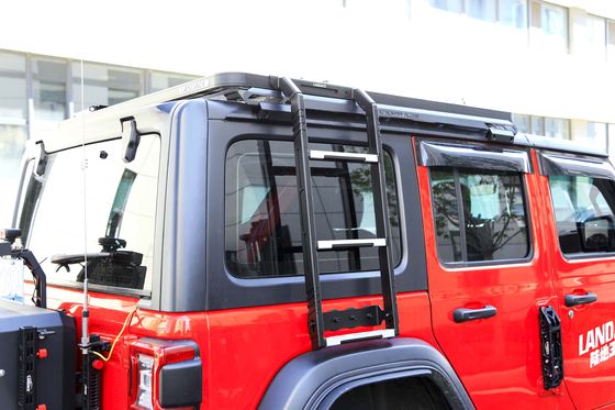 2018- WranglerJK WranglerJL CNC Machined Black Folding Side Ladder para Jeep Rubicon
