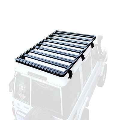 Off Road Land Cruiser LC76 Série 4x4 Roof Rack Mount em preto AL6063 SS304 para Toyota