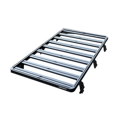Off Road Land Cruiser LC76 Série 4x4 Roof Rack Mount em preto AL6063 SS304 para Toyota
