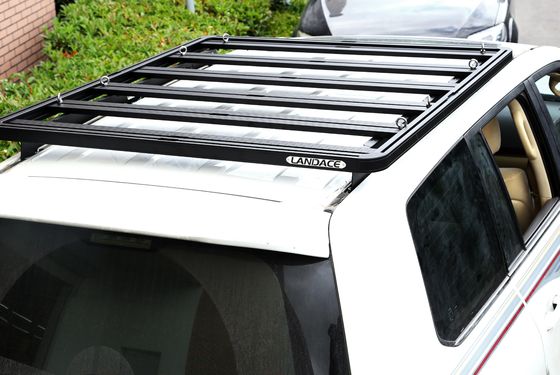1500*1380*44mm Peças de veículo pretas Plataforma de suportes de telhado de alumínio suportes de telhado de carro para Toyota LC200 Curto