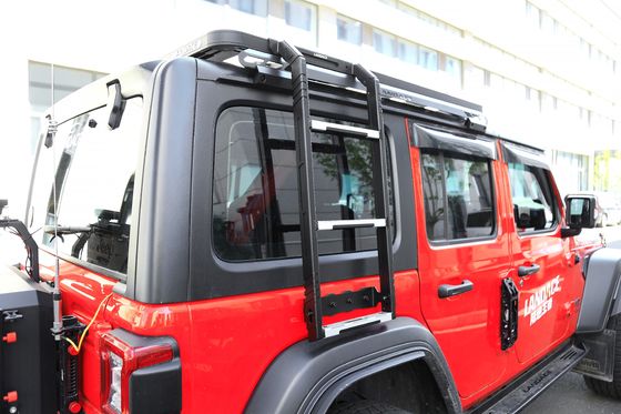 Roof Mount 4*4 Offroad Car Auto Parts Steel Black Roof Rack com escadas de 2 lados para Jeep Wrangler Jl