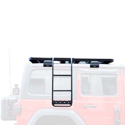 Escada lateral de aço inoxidável preto elegante e funcional para Jeep WranglerJL Roof Rack