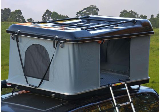 Tenda de telhado de casca dura com material de poliéster à prova d'água e suportes retos