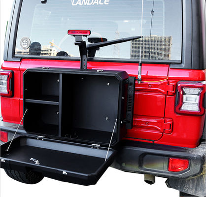 Wrangler JL Off Road Jeep Alumínio Portão traseiro caixa de armazenamento exterior tamanho 700x450x317mm