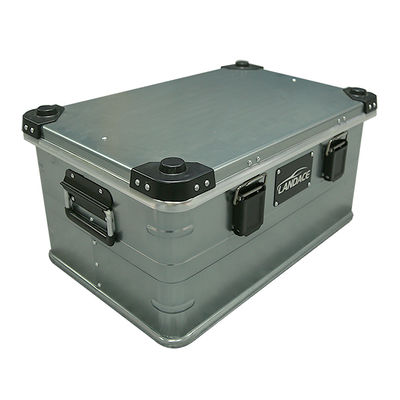 Anodize Metal exterior Alumínio Alloy Carro de almoço Caixas dobráveis cinza Camping Cargo Armazenamento Cozinha Camping Box