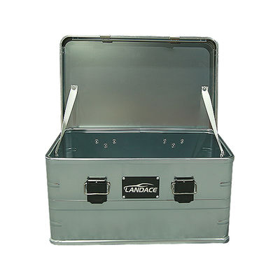 Anodize Metal exterior Alumínio Alloy Carro de almoço Caixas dobráveis cinza Camping Cargo Armazenamento Cozinha Camping Box