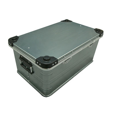 Anodize Metal exterior Alumínio Alloy Carro de almoço Caixas dobráveis cinza Camping Cargo Armazenamento Cozinha Camping Box