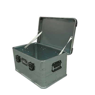 Anodize Metal exterior Alumínio Alloy Carro de almoço Caixas dobráveis cinza Camping Cargo Armazenamento Cozinha Camping Box