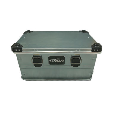 Anodize Metal exterior Alumínio Alloy Carro de almoço Caixas dobráveis cinza Camping Cargo Armazenamento Cozinha Camping Box