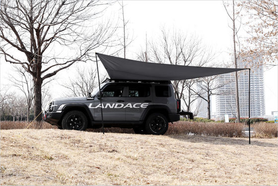 Alumínio liga Canopy lado preto fácil de abrir telhado do carro rack telhado topo tenda toldo