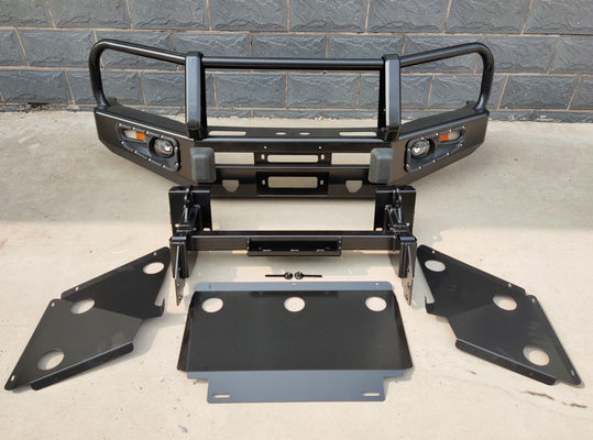 Off-road Winch Bull Bar Placa de pára-choque frontal com luz LED e bandeja de montagem Toyota Tocama
