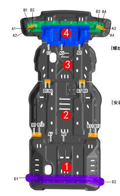 OEM aceito liga de manganês-alumínio RAM 3D sob armadura do veículo chassi Skid Plate