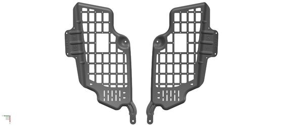 Painéis de armazenamento de janela traseira Black Molle convenientes para equipamentos offroad e ferramentas de recuperação