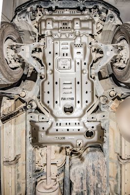 Proteção do tanque de combustível e da caixa de transferência da transmissão para Toyota Prado LC120 em laranja