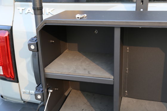 700*450*317mm caixa de armazenamento de alumínio preto porta traseira para tanque 300 design pesado 4*4