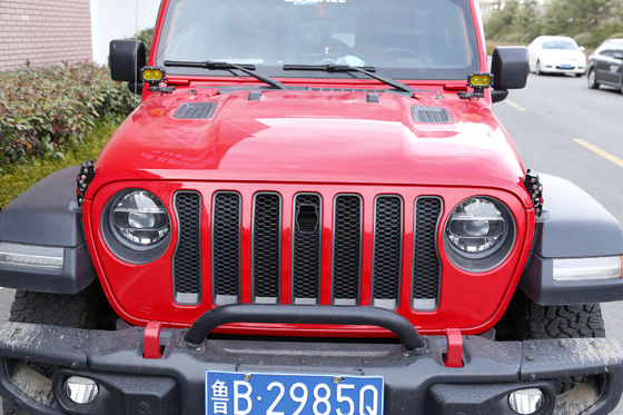 Jeep Wrangler JK JL 2007 Heavy Duty Black Aluminum Hood Lock Set com bandeira dos EUA
