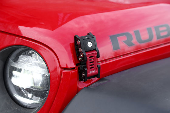 Jeep Wrangler JK JL 2007 Heavy Duty Black Aluminum Hood Lock Set com bandeira dos EUA