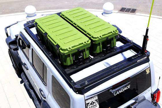 2023 Caixa de ferramentas mais popular montada em estantes de telhado de carro para ferramentas em verde preto durável