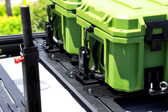 2023 Caixa de ferramentas mais popular montada em estantes de telhado de carro para ferramentas em verde preto durável