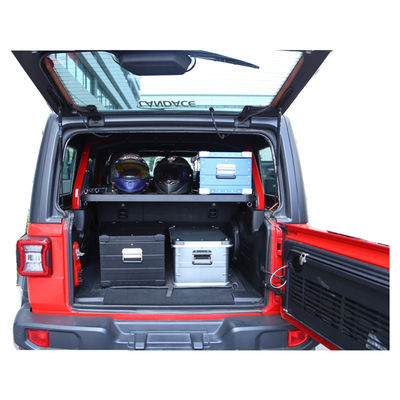 Instalação fácil Equipa de carga traseira para Jeep Wrangler 4 portas com prateleira de armazenamento em hardtop