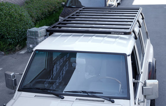 Rack de telhado off-road para NISSAN Y60 Black Powder Coating Racks de bagagem Sistema de barra transversal