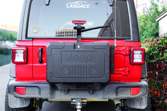 Caixa de armazenamento de porta de cauda de liga de alumínio para substituição de roda de reposição do Jeep Wrangler JL JK