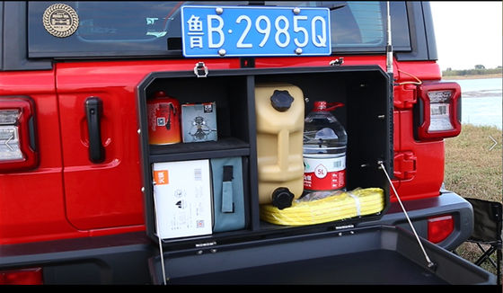 Caixa de armazenamento de porta de cauda de liga de alumínio para substituição de roda de reposição do Jeep Wrangler JL JK