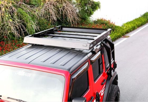 18-23 Wrangler Rubicon Jeep Roof Rack Basket com liga de alumínio revestida de pó