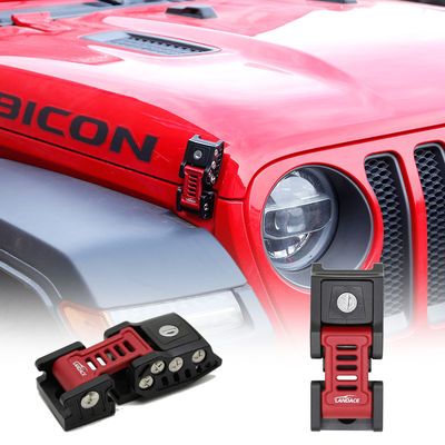 Jeep JL Personalização 2X Alumínio Capuz Prenda Bloqueio Prenda Fivela com superfície anodizante
