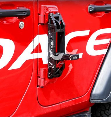 JEEP Compativel Negro anodizado de apoio de pé para fácil instalação em portas de escalada