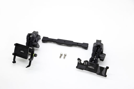 Porta-telefone multi-montado + montador GoPro com trilho de deslizamento de alumínio, ângulo flexível para 2018-2022 Jeep Wrangler